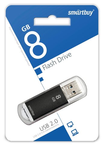 Флеш диск 8Gb Smartbuy V-Cut SB8GBVC-K USB2.0 черный