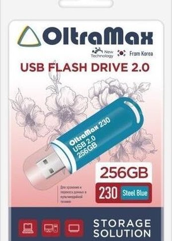 Флеш диск Oltramax 256GB 230 Steel Blue 2.0 (OM-256GB-230-Steel Blue)