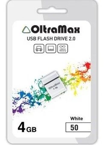 Флеш диск Oltramax 4GB 50 белый (OM004GB-mini-50-W)