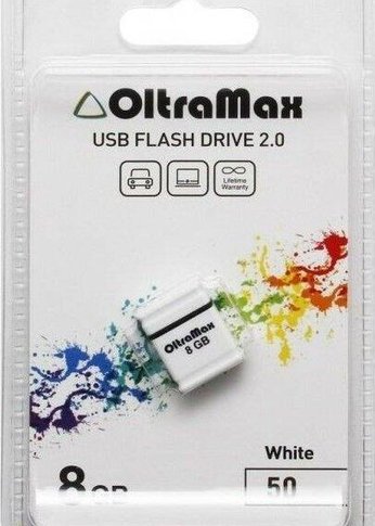 Флеш диск Oltramax 8GB Mini 50 белый (OM008GB-mini-50-W)