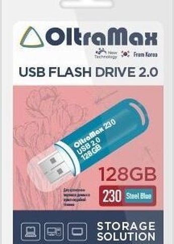 Флеш диск Oltramax OM-128GB-230-Steel Blue