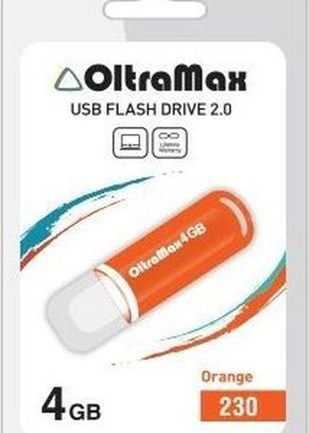 Флеш диск Oltramax OM-4GB-230-оранжевый