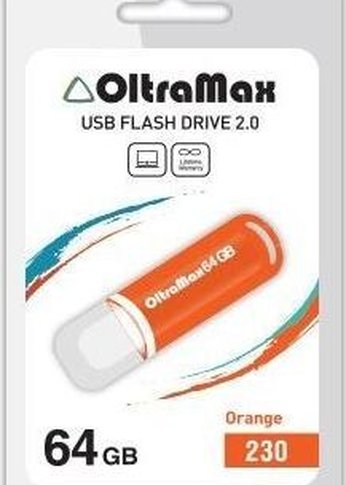 Флеш диск Oltramax OM-64GB-230-оранжевый