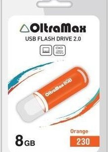 Флеш диск Oltramax OM-8GB-230-оранжевый