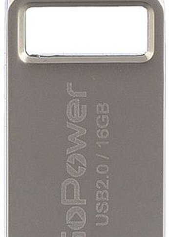 Флеш-накопитель GoPower MINI 16GB USB2.0 металл серебряный (1/50/1000)