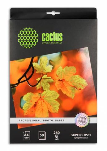 Фотобумага Cactus Prof CS-HGA426050 A4/260г/м2/50л./белый глянцевое для струйной печати