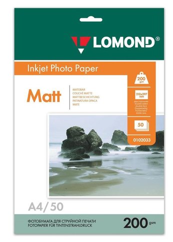 Фотобумага Lomond 0102033 A4/200г/м2/50л./белый матовое/матовое для струйной печати