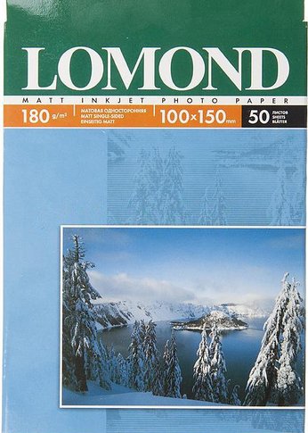 Фотобумага Lomond 0102063 10x15/180г/м2/50л./белый матовое для струйной печати