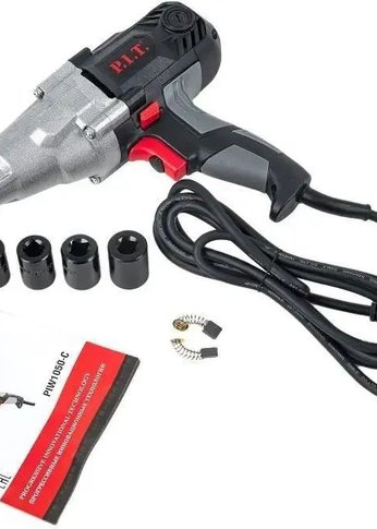 Гайковерт P.I.T. PIW1050-C 1050Вт патрон:квад.1/2" (кейс в комплекте)