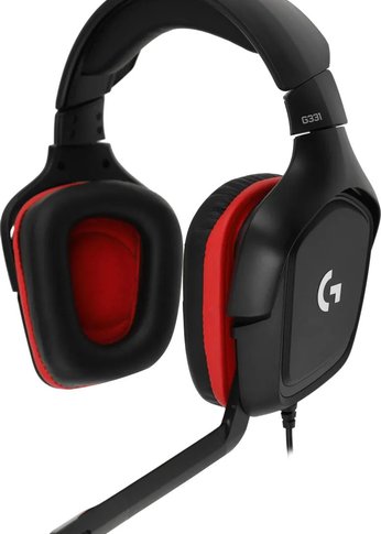 Гарнитура Logitech G331 черный/красный 2м мониторные оголовье (981-000758)