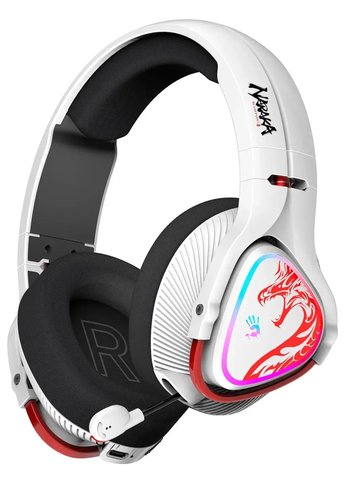 Гарнитура накладные A4Tech Bloody MR720 белый/красный BT/Radio (MR720 NARAKA)