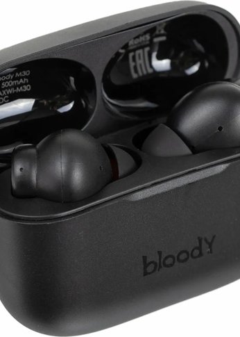 Гарнитура вкладыши A4Tech Bloody M30 черный беспроводные bluetooth в ушной раковине (M30 (BLACK))