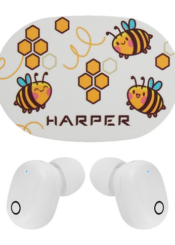 Гарнитура вкладыши Harper HB-534 TWS Bluetooth, bee (white)