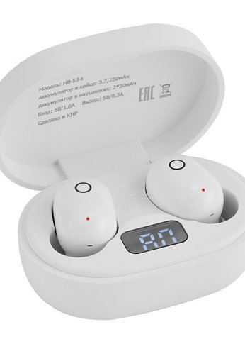 Гарнитура вкладыши Harper HB-534 TWS Bluetooth, bee (white)