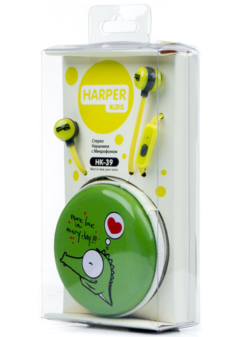 Гарнитура вкладыши Harper (KIDS) HK-39 Green с микрофоном