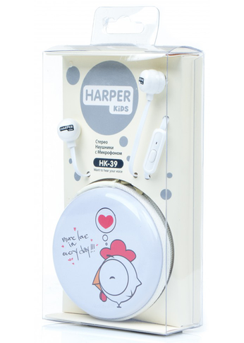 Гарнитура вкладыши Harper (KIDS) HK-39 White с микрофоном