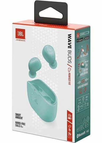 Гарнитура внутриканальные TWS JBL Wave Buds беспроводные мятный (JBLWBUDSMIT)