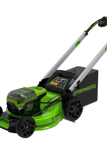 Газонокосилка самоходная аккумуляторная GreenWorks GD60LM51SPk4 60V 51см бесщеточная 1хАКБ 4Ач и ЗУ (2514307UB)