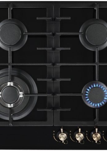 Газовая варочная панель Avex HM 6044 RB черный/ручки ретро