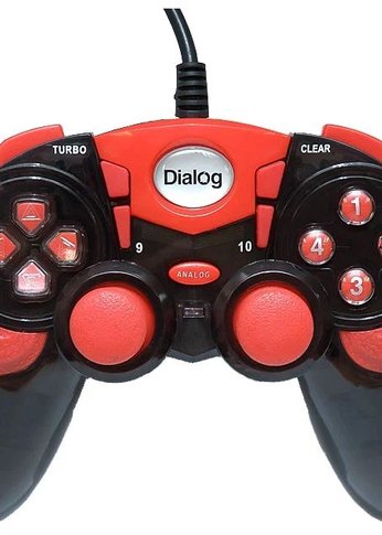 Геймпад Dialog Action GP-A15, черно-красный, вибрация, 12 кнопок, USB
