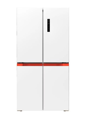 Холодильник Lex LCD505WOrID белый/оранжевый, инвертер, трехкамерный (Side-by-Side)