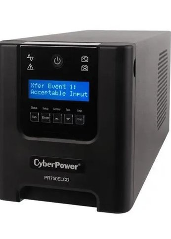 ИБП CyberPower Line-Interactive PR750ELCD 750VA/675W USB/RS-232/EPO/SNMPslot (6 IEC С13)