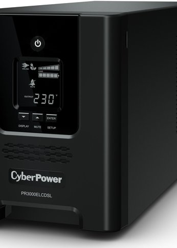 ИБП CyberPower PR3000ELCDSL, Line-Interactive, 3000VA/2700W, 8 IEC-320 С13, 1 IEC C19 розеток, USB&Serial, SNMPslot, LCD дисплей, Black, 0.6х0.3х0.4м