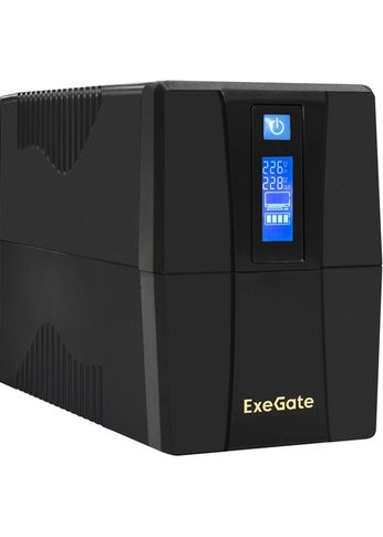 ИБП ExeGate Power Smart ULB-800.LCD.AVR.2SH.RJ.USB 480Вт 800ВА черный (EP212517RUS)
