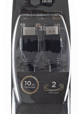 Кабель аудио-видео Cactus CS-HDMI.2-2 HDMI (m)/HDMI (m) 2м. Позолоченные контакты черный