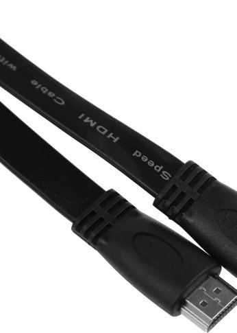 Кабель аудио-видео High Speed ver.1.4 Flat HDMI (m)/HDMI (m) 1м. Позолоченные контакты черный