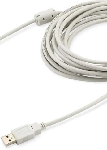 Кабель Buro USB2.0-AM/BM-5M-MG USB A(m) USB B(m) 5м феррит.кольца