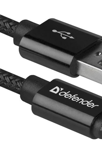 Кабель Defender LIGHTNING to USB2 1M BLACK ACH01-03T 87808