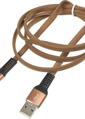 Кабель Digma LIGHT-1.2M-FLAT-BR USB (m)-Lightning (m) 1.2м коричневый плоский