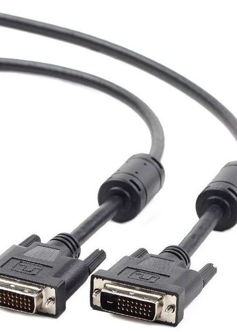 Кабель DVI-D dual link Gembird, 10м, 25M/25M, экран, феррит.кольца, пакет, черный [CC-DVI2-BK-10M]