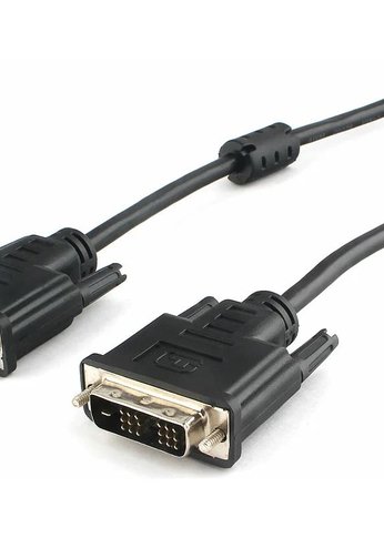 Кабель DVI-D single link Gembird/Cablexpert, 1.8м, 19M/19M, экран, феррит.кольца, пакет ( CC-DVIL-BK-6)