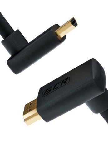 Кабель GCR 1.0m HDMI 2.0, M верхний угол /M верхний угол, черный, HDR 4:2:2, Ultra HD, 4K 60 fps 60Hz/5K*30Hz, 3D, AUDIO, 18.0 Гбит/с, 28/28 AWG, GCR