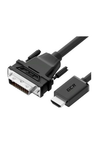 Кабель GCR 1.0m HDMI-DVI, 19M / 25M Dual Link, черный, 30 AWG, двойной экран, GCR-55519