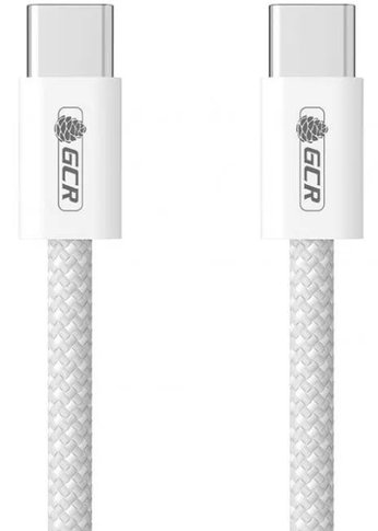 Кабель GCR 1.0m Type C-C, белый, для iPhone 15, Android, GCR-55684