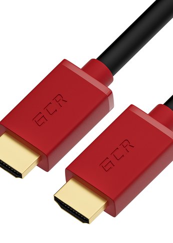 Кабель GCR 1.5m HDMI версия 1.4, черный, красные коннекторы, OD7.3mm, 30/30 AWG, позолоченные контакты, Ethernet 10.2 Гбит/с, 3D, 4K GCR-HM450-1.5m,