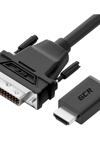 Кабель GCR 5.0m HDMI-DVI, 19M / 25M Dual Link, черный, 30 AWG, двойной экран, GCR-55523