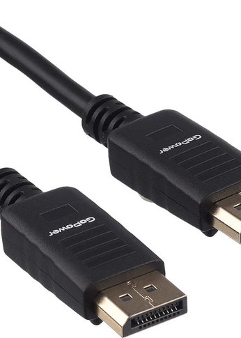 Кабель GoPower DisplayPort (m)-DisplayPort (m) 1.8м ПВХ ver.1.4 черный Premium Zip-Lock c подвесом