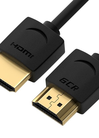 Кабель Greenconnect SLIM 1.0m HDMI 2.0, черный Slim, OD3.8mm, HDR 4:2:2, Ultra HD, 4K 60 fps 60Hz, 3D, AUDIO, 18.0 Гбит/с, 32/32 AWG, GCR-51594