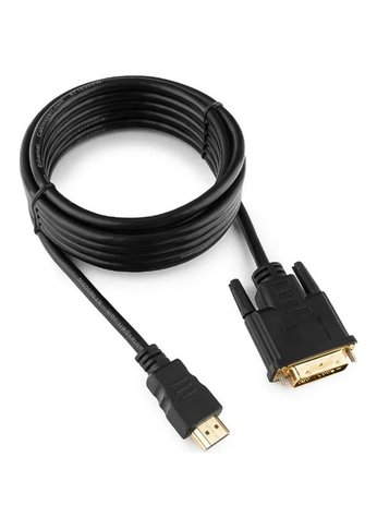 Кабель HDMI-DVI Cablexpert CC-HDMI-DVI-10, 19M/19M, single link, медь, позол.разъемы, экран, 3.0м, черный, пакет