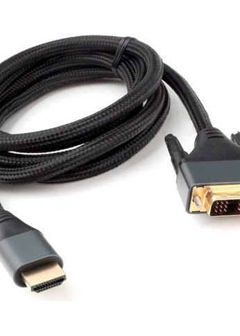 Кабель HDMI-DVI Cablexpert CC-HDMI-DVI-4K-6, 19M/19M, single link, 4K, медь, нейлоновая оплетка, метал.разъемы, 1.8м, черный, коробка