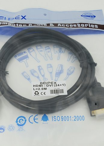 Кабель HDMI (m) DVI-D (m) 2м черный