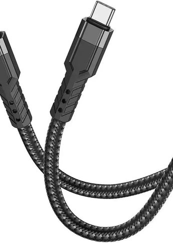 Кабель Hoco U110 Type-C to Type-C USB Type-C (m)-USB Type-C (m) 1.2м черный коробка