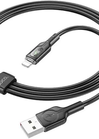 Кабель Hoco U120 iP USB (m)-Lightning (m) 1.2м черный коробка