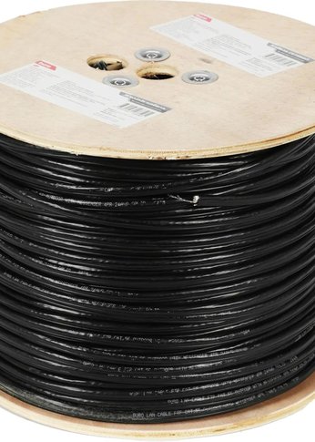 Кабель сетевой Buro FTP 4 пары cat5E solid 0.50мм Cu 305м черный стальной трос