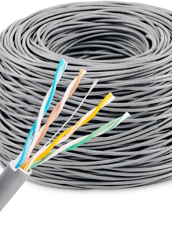 Кабель сетевой Buro UTP 4 пары cat5E solid 0.45мм Cu 305м серый