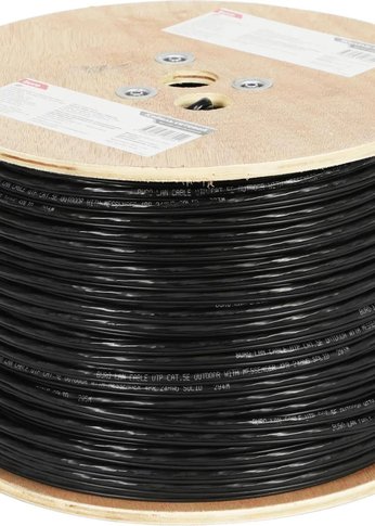 Кабель сетевой Buro UTP 4 пары cat5E solid 0.50мм Cu 305м черный стальной трос